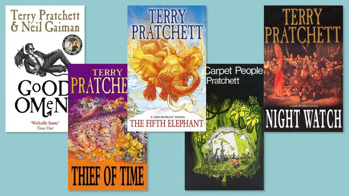 Some books by Terry Pratchett (image from: The Sunday Times)
